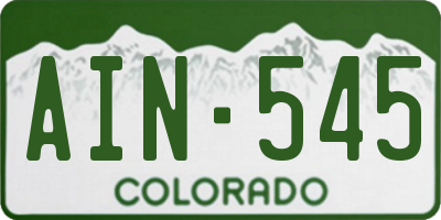 CO license plate AIN545