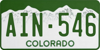 CO license plate AIN546