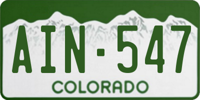 CO license plate AIN547