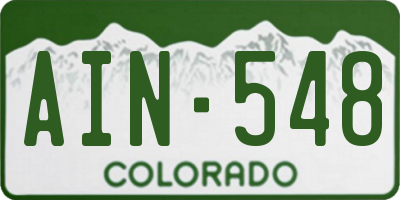 CO license plate AIN548