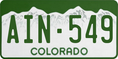 CO license plate AIN549