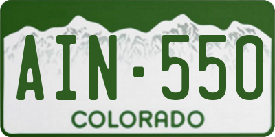 CO license plate AIN550