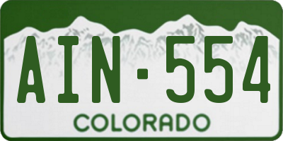 CO license plate AIN554