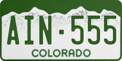 CO license plate AIN555