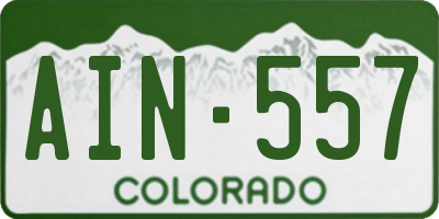 CO license plate AIN557