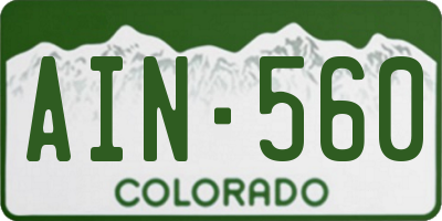 CO license plate AIN560