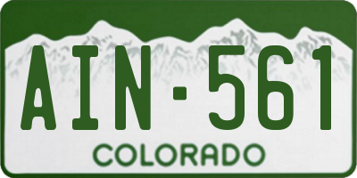 CO license plate AIN561