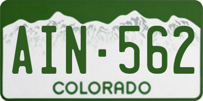 CO license plate AIN562