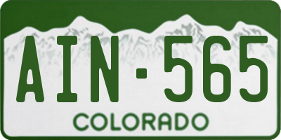 CO license plate AIN565
