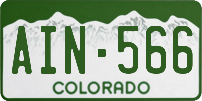 CO license plate AIN566