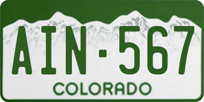 CO license plate AIN567
