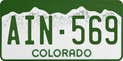 CO license plate AIN569
