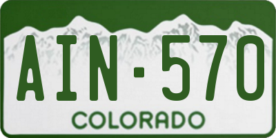 CO license plate AIN570
