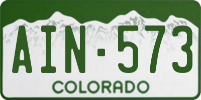 CO license plate AIN573