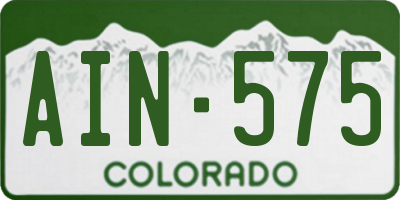 CO license plate AIN575