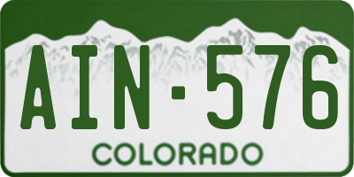 CO license plate AIN576
