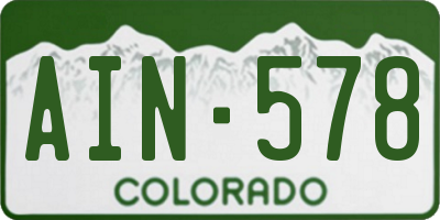 CO license plate AIN578