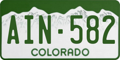 CO license plate AIN582