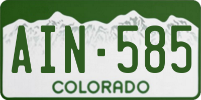 CO license plate AIN585