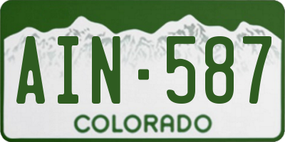 CO license plate AIN587