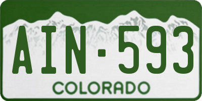 CO license plate AIN593