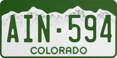 CO license plate AIN594