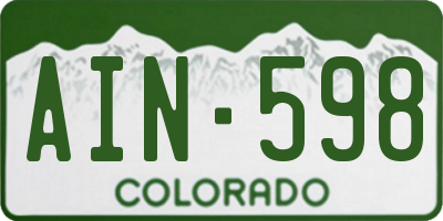 CO license plate AIN598