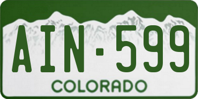 CO license plate AIN599