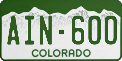 CO license plate AIN600