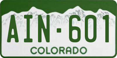 CO license plate AIN601