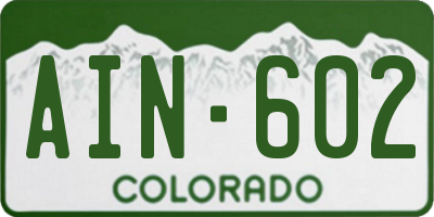 CO license plate AIN602