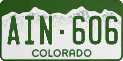 CO license plate AIN606