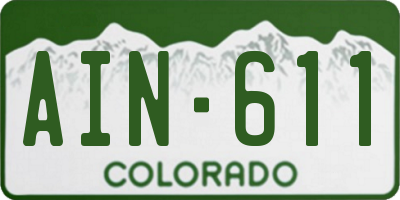 CO license plate AIN611