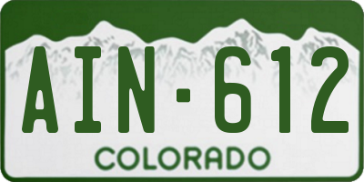 CO license plate AIN612