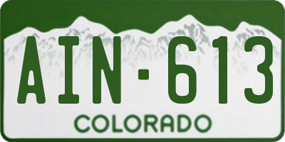 CO license plate AIN613