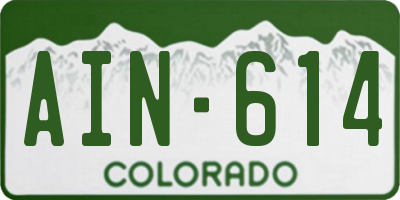 CO license plate AIN614