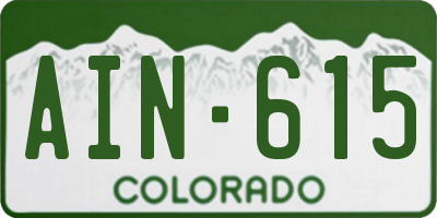 CO license plate AIN615