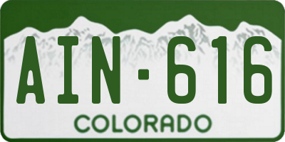 CO license plate AIN616