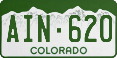CO license plate AIN620