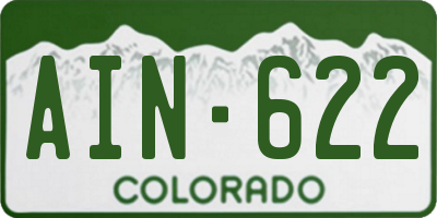 CO license plate AIN622