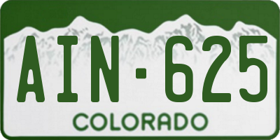 CO license plate AIN625