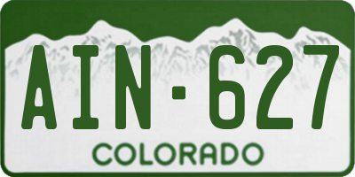 CO license plate AIN627