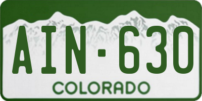 CO license plate AIN630