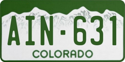 CO license plate AIN631