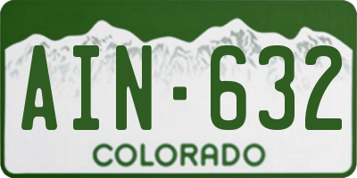 CO license plate AIN632