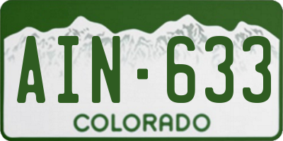 CO license plate AIN633