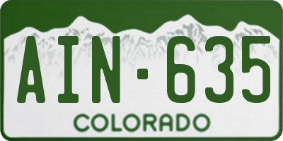 CO license plate AIN635