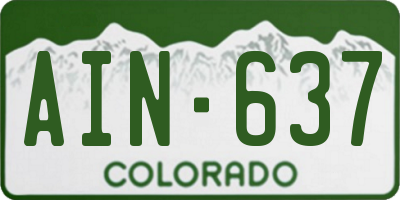CO license plate AIN637
