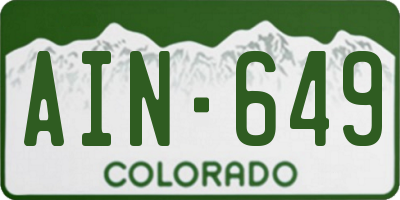 CO license plate AIN649