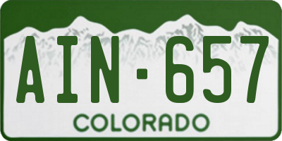 CO license plate AIN657